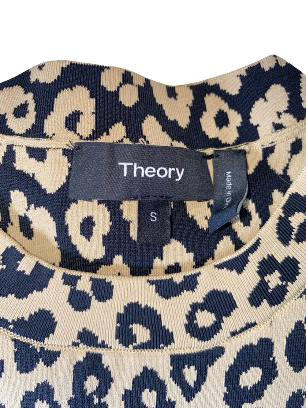 Theory Leopard Print Sleeveless Crewneck Top - Size S - Picture 3 of 5